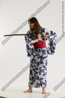 JAPANESE WOMAN IN KIMONO WITH SWORD SAORI 05B