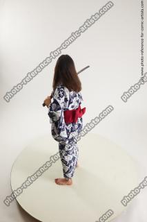 JAPANESE WOMAN IN KIMONO WITH SWORD SAORI 09A