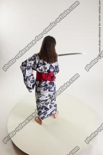 JAPANESE WOMAN IN KIMONO WITH SWORD SAORI 11A