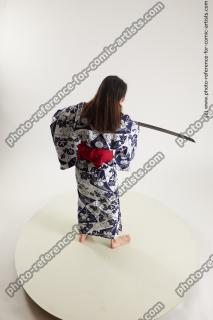 JAPANESE WOMAN IN KIMONO WITH SWORD SAORI 13A